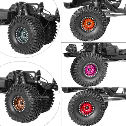 1.9in Beadlock for 1/10 SCX10 SCX10 II 90046 SCX10 III TRX-4 D90,Alloy Aluminum Heavy Duty 1.9in rc Beadlock 1.9in Beadlock Rims,4pcs,Orange - color: Orange(4pcs)