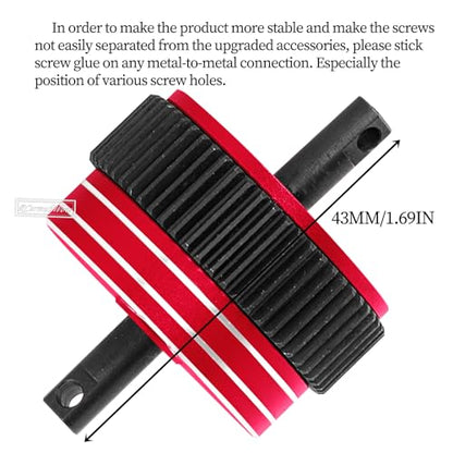 RC Gear Differential Upgrades Part for 1/10 Slash 2WD(VXL)/Stampede 2WD(VXL)/Bandit 2WD(VXL)/Rustler 2WD,Harden Steel w/Alloy Differential Transmissions,Replace #2388X,Red - color: Red(for 2wd)