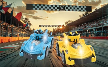 LEXiBOOK, Crosslander RC Bumper Cars, RC2 | Set of 2 cars, Removable characters, Sound & light effects - style: Crosslander RC Bumper