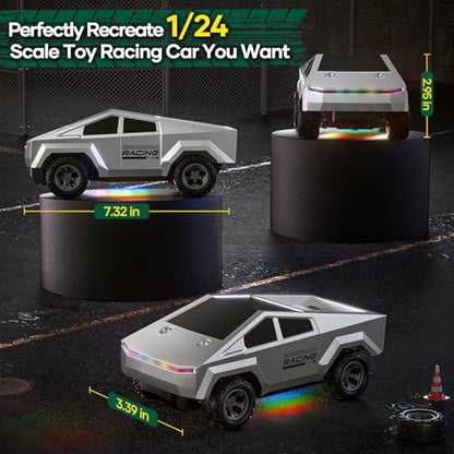 HOMETALL Remote Control Car RC Trucks - 2WD RC Truck Toy RC Cars for All Terrain, 1/24 Scale Pick-up Hobby Monster Truck Toys 2.4GHz Off-Road Vehicles Kids Gifts for Boys/Girls Age 3+, Silver - color: Silver