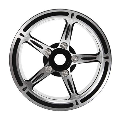 Aluminum Alloy 2.2" Beadlock Wheels/Rims for 1/10th RC Crawler Truck Car Axial Wraith-Pack of 4 (Silver+Black)