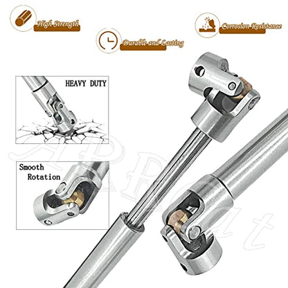2PCS 90-125MM Stainless Steel Universal Drive Shaft for 1/10 TRX4 TRX6 SCX10 Wraith Capra D90 TF2 Red cat GEN8 1/10 RC Crawler,ARRCat RC Upgrade Parts Hop-Ups Centre Drive Shaft - size: 90-125MM