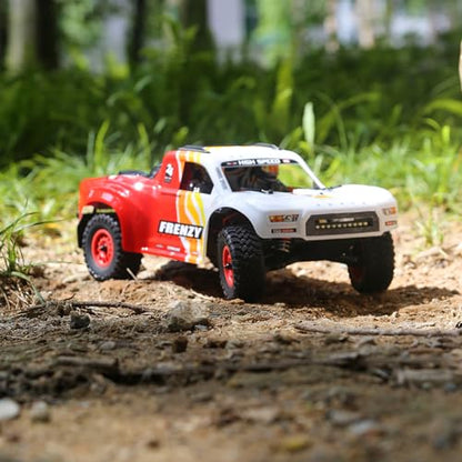 1:12 4WD Brushless RC Truck for Adults, 4x4 Offroad Waterproof Monster Trucks, Electric Powered High Speed Remote Control Cars, Fast Extreme All Terrain RC Truggy with Double 3S Battery - style: Racing Flame