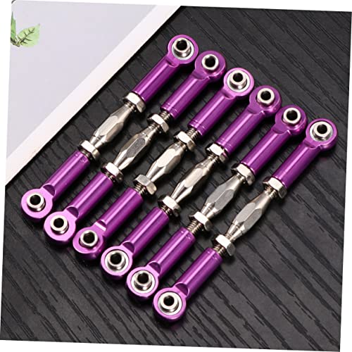 Kisangel 6pcs Upgradable Rc Car Parts Aluminum Turnbuckle Rod Linkage Heavy Duty Turnbuckles for Rc Truck Buggy Bolts Included - color: Purple
