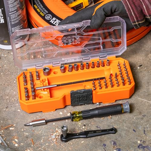 Klein Tools 80177 MODbox Ratcheting Driver Set with MODbox Case Adapter, Modular Tool System Side Rail Attachment, 65 Piece - style: MODbox Ratchet & Driver Set