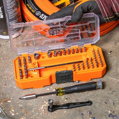 Klein Tools 80177 MODbox Ratcheting Driver Set with MODbox Case Adapter, Modular Tool System Side Rail Attachment, 65 Piece - style: MODbox Ratchet & Driver Set