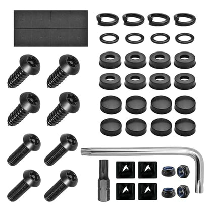 Anti Theft License Plate Screws Kit, M6 (1/4") Tamper Proof Car Tag Frame Mounting Hardware, Rustproof Stainless Steel Security Bolt for Front Rear License Plate Holder