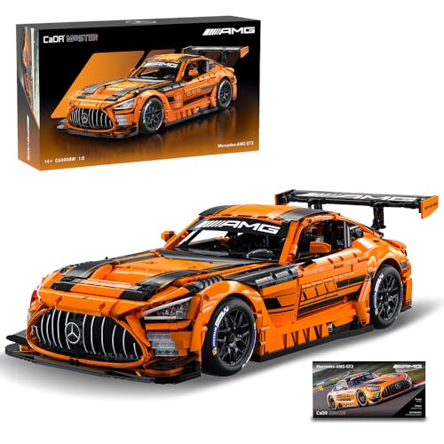 CaDA Master C64008W Mercedes-AMG GT3 Building Set,1:8 Scale – 5466 PCS Officially Licensed Supercar Model, Large Race Car Building Blocks Kit for Adults & Teens
