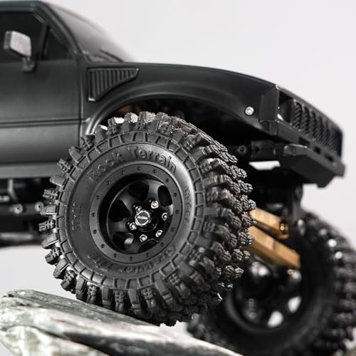 INJORA M2 Wheel Lock Nuts with Aluminum Cap for 1/24 RC Crawlers (Black) - color: Black