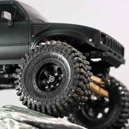 INJORA M2 Wheel Lock Nuts with Aluminum Cap for 1/24 RC Crawlers (Black) - color: Black