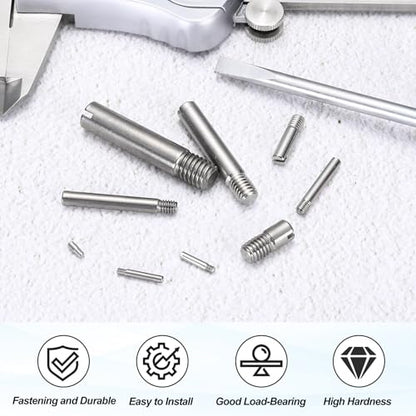 MECCANIXITY 6 Pcs M4 x 30mm Slotted Cylindrical Pins, 304 Stainless Steel Dowel External Thread Locating Parallel Pins Shelf Support Peg Pin for Furniture Installation, DIY Project - size: M4 x 30mm
