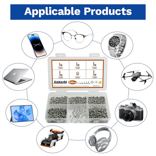 530Pcs M1.7 304 Stainless Steel Metric Micro Screws Nuts Assortment | M1.7x3/4/5/6/8mm Sizes, Phillips Pan Head, Fully Threaded Kit for Arduino, RC Models, Electronics, DIY Projects - size: M1.7x3/4/5/6/8- 530 Pcs
