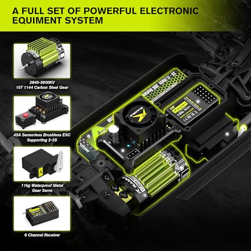 1/14 Brushless RC Cars, Monster Truck, RC Truck, 50+ MPH, 4WD, Waterproof, Red, Ages 8+ - color: Red