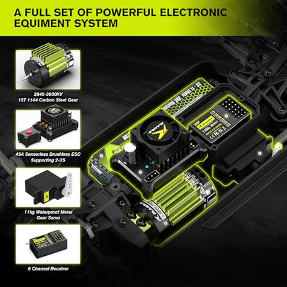 1/14 Brushless RC Cars, Monster Truck, RC Truck, 50+ MPH, 4WD, Waterproof, Red, Ages 8+ - color: Red