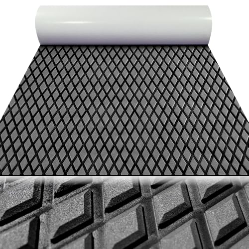 98.4"X43.31" Boat Flooring Self-Adhesive EVA Foam Boat Decking Marine Yacht RV Pool Non-Skid - color: Dark gray and black