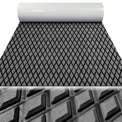 98.4"X43.31" Boat Flooring Self-Adhesive EVA Foam Boat Decking Marine Yacht RV Pool Non-Skid - color: Dark gray and black