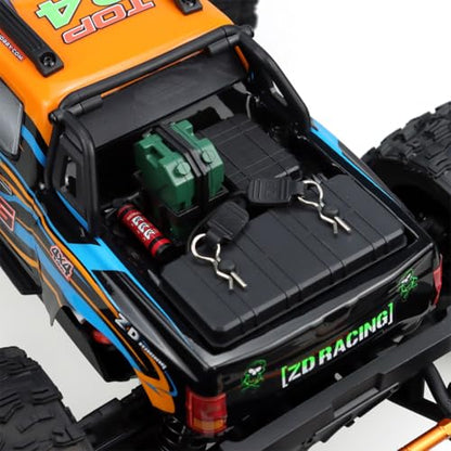 ZD Racing MT-16 1/16 Remote Control Truck Compatible with 3S Batteries, 2.4G Brushless 80KM/H RC Climbing Car Off Road RC Truck Buggy Mini Electric Rock Crawler Gift -RTR - style: ZD Racing MT-16 1/16, Orange