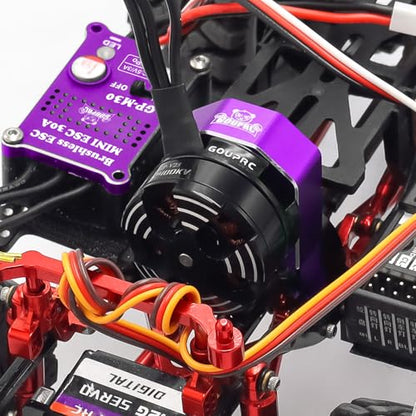 GOUPRC 2204 2400KV Brushless Outrunner Motor with Transmission & 30A Brushless Mini Esc for SCX24 Remote Control Crawler Car Truck Axial 1/24 Spiced Black Purple - color: Purple & Black