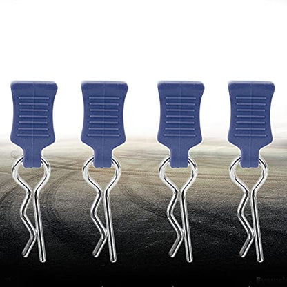 4pcs Universal RC Car Body Clips with Pull Tabs Pins for 1/8 1/10 /12 RC Car Shell Replacement Parts (Dark Blue) - color: Dark Blue