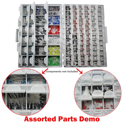 3pcs AideTek BOXALL 96 Compartments Enclosure SMD SMT Parts Organizer Surface Mount Box Labels - style: 3BOXALL96