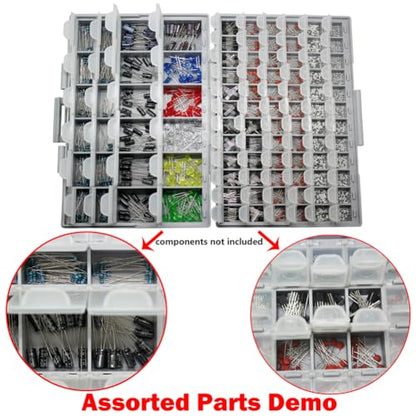 3pcs AideTek BOXALL 96 Compartments Enclosure SMD SMT Parts Organizer Surface Mount Box Labels - style: 3BOXALL96