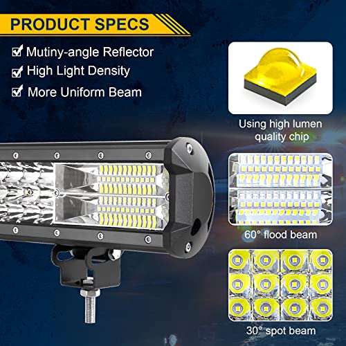 Willpower 45 Inch 612W Led Light Bar Spot Flood Combo Beam 12V 24V Fog Work Lamps Driving Offroad Lights for 4x4 Truck Tractor Boat Car ATV UTV SUV - size: 45'' - 612W - Combo