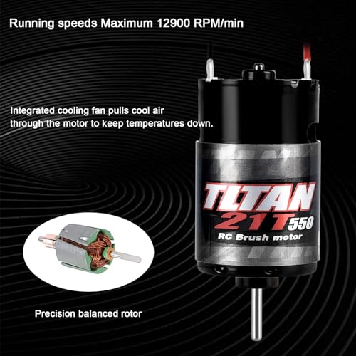 RC Car Motor Waterproof 550 21T Brushed Motor for 1:10 RC Crawler Axial SCX10 AXI03007 JL 90046 TRX4 TRX6 RC Car Truck Boat - size: 21T