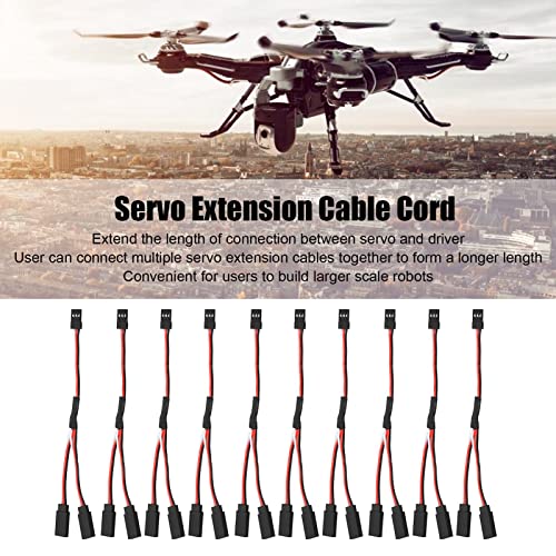 10 Pcs Servo Y Extension Cable for Futaba JR Rc Car Airplanes, 3 Pin Female to Male Wire Connector