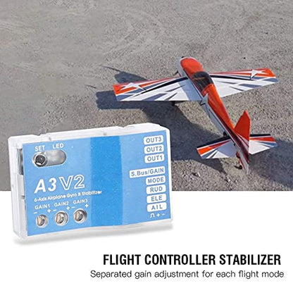 Jadeshay RC Flight Controller, F50A 3 Axle Gyro A3 V2 Flight Controller Stabilizer System with Four Flight Modes for RC Fixed Wing Airplane Enthusiasts