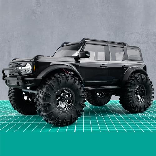 RCLIONS Aluminium 1.3" Beadlock Wheel Rims for 1/18 TRX4M 1/24 SCX24 RC Crawler Car Upgrade Parts - color: Black