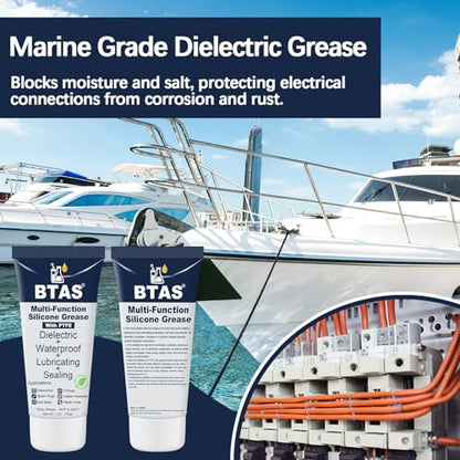 BTAS Dielectric Grease Automotive for Electrical Connectors,Di Dialectical Contact Tune-Up Grease of Car Spark Plug Boot Components Battery Terminal Electric Grasa,Against Salt Corrosion 1 oz 2 Pcs - size: 1 oz / 2 Pcs