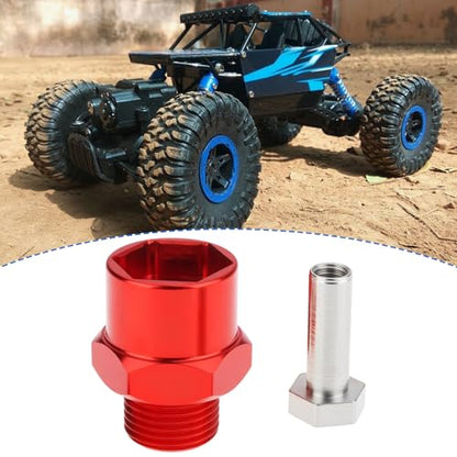 1 Set 12mm to 17mm Wheel Hex Hub Adapter Extension Conversion for 1/10 RC Car Upgrade Parts Red - color: Red