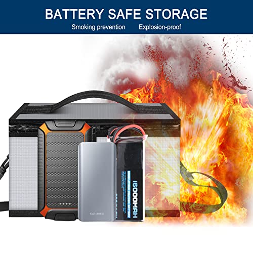 Fireproof Lipo Battery Safe Bag | Double Zipper, RC Drone Battery Storage - color: Gray
