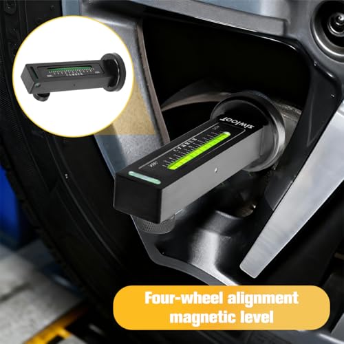 Car Adjustable Magnetic Gauge Tool, Vehicle Wheel Camber Castor Pillar Strut Alignment Tool, Magnetic Automotive Castor Gauge, Universal for Truck SUV RV Tyre Repair (Black) - color: Black