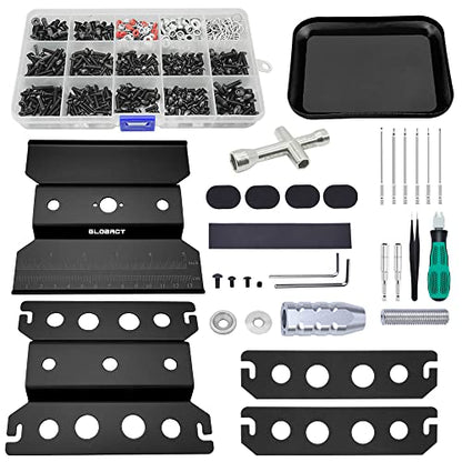 GLOBACT RC Car Repair Work Stand Repair Tool Set 360 Degree Rotation and 521 PCS RC Screws Kit and RC Screwdrivers and Screws Pallet Kit for 1/8 1/10 1/12 1/16 1/18 RC Car Truck Crawler (Black) | RC Work Stand, RC Repair Tool, 360 Degree Rotation - color: