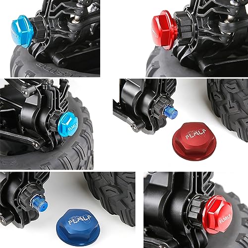 24mm CNC Metal Wheel Tire Adapter Front Rear Tyre Nut Cap 4pcs (Red) | for 1/5 Scale TRAXXAS X-MAXX XMAXX 6S 8S Truck Rc Car Racing Toys Parts - color: Red