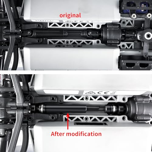 2PCS Steel 1144 Drive Shafts Center CVD Driveshaft Metal Front + Rear Drive Shaft RC Car Spline Drive Shafts for Tra-xxas 1/16 E Revo Summit RC Crawler Car (Black)