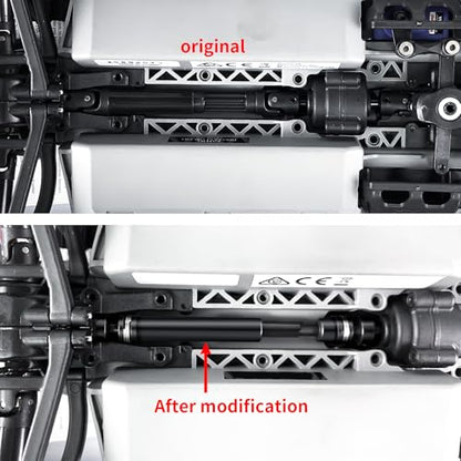 2PCS Steel 1144 Drive Shafts Center CVD Driveshaft Metal Front + Rear Drive Shaft RC Car Spline Drive Shafts for Tra-xxas 1/16 E Revo Summit RC Crawler Car (Black)