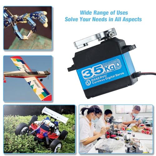 DS3235 35kg Digital RC Servo High Torque All Metal Gear Coreless Motor Waterproof Servo Motors for RC Robot, Car, Truck (Control Angle 270°)