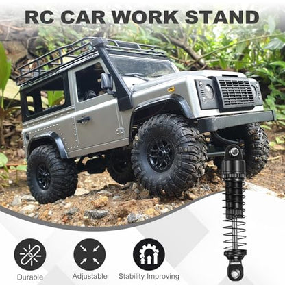 MECCANIXITY 4Pcs RC Shock Absorber 1/18 50mm Aluminum Threaded Front & Rear Shock Absorber Damper Assembled Set for 1/18 RC Car Crawler Racing Truck, Black - color: Black