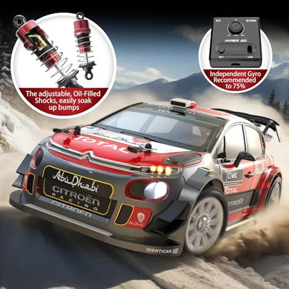 MJX Hyper GO 14303 1/14 Citroen C3 Fast RC Cars for Adults, Max 40mph Brushless RC Drift Car with Gyro, 4WD RTR High Speed RC Rally Car, 2 of 2000 mAh Drifting RC Remote Control Car for Adult
