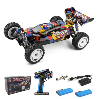 124007 RC Off Road Race Car for Adults 1:12 Scale High Speed Brushless All Terrain RC Car Outdoor 4WD Remote Control Buggy with 2 Batteries