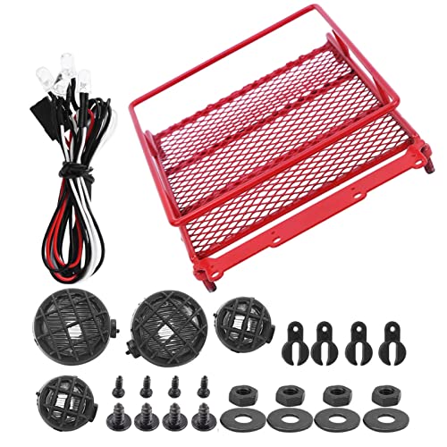 RiToEasysports RC Metal Roof Rack, Simulation Luggage Rack for MN 1/12 RC Crawler (Red - color: Red