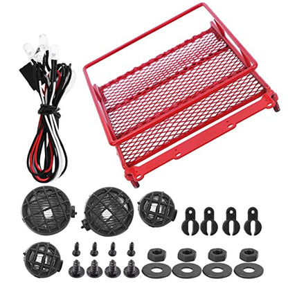 RiToEasysports RC Metal Roof Rack, Simulation Luggage Rack for MN 1/12 RC Crawler (Red - color: Red