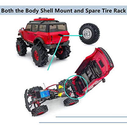 MORLORDY RC Body Shell Mount with Spare Tire Rack Carrier Fitting Post for 1/24 RC Crawler Car SCX24 Upgrades Bronco AXI00006 Accessories