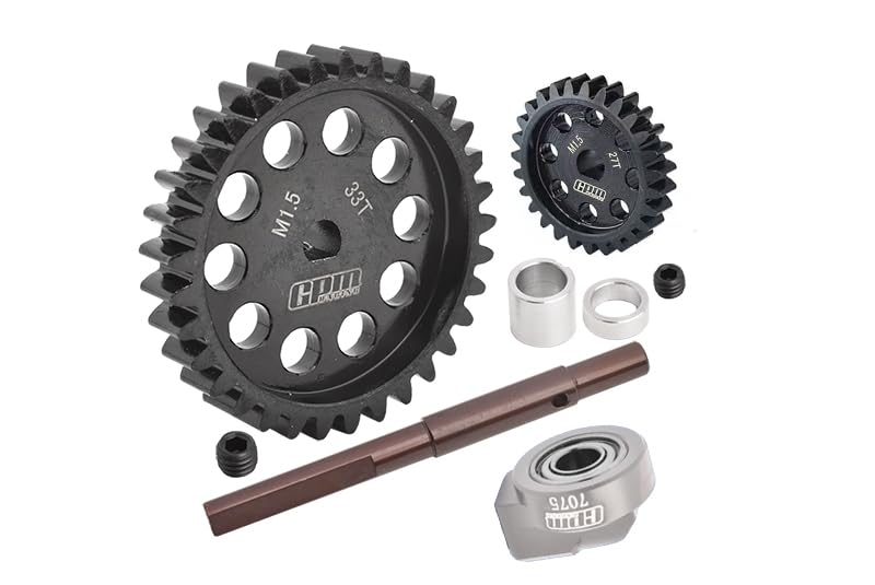 40Cr Carbon Steel M1.5 Spur Gear 33T + Motor Gear 27T for 1:5 Traxxas X Maxx 6S / X Maxx 8S / XRT 8S Monster Truck Upgrades