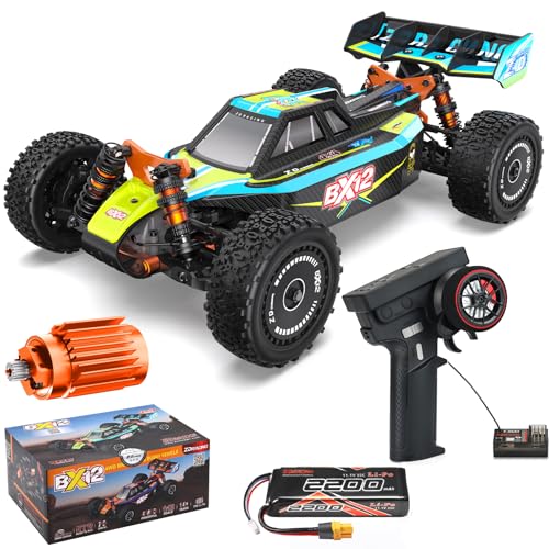 ZD Racing 1:12 Brushless Fast Rc Cars for Adults Fast 42 MPH,Off Road Rc Car 4X4,Remote Control Car for Adults 4WD High Speed Racing RC Buggy with 3S 2200 mAh Truck Suitable for Gifts - color: Green