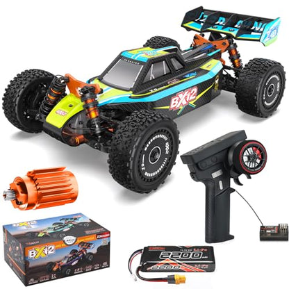 ZD Racing 1:12 Brushless Fast Rc Cars for Adults Fast 42 MPH,Off Road Rc Car 4X4,Remote Control Car for Adults 4WD High Speed Racing RC Buggy with 3S 2200 mAh Truck Suitable for Gifts - color: Green