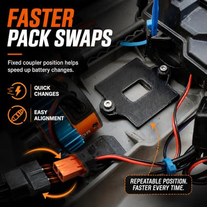 SplashNColor XT60 Battery Connector Mount Compatible with RC Vehicle – Secure Chassis Power Plug Bracket | Stable Battery Lead Holder for Cleaner Wiring Setup