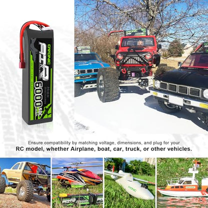 OVONIC 4s Lipo Battery 50C 6000mAh 14.8V Lipo Battery with Dean-Style T Connector for RC Airplane Helicopter Quadcopter RC Car Truck Boat